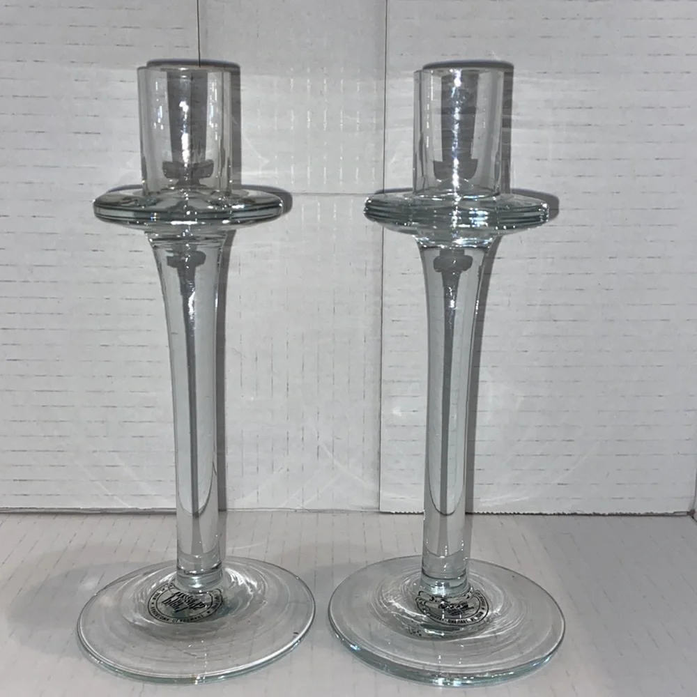 Pier 1 Imports Handblown Taper Glass Candle Holders